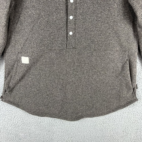 DESO Sweater Womens Large 1/2 Snap Pull Over Made In USA Grey Brown California - Picture 4 of 15